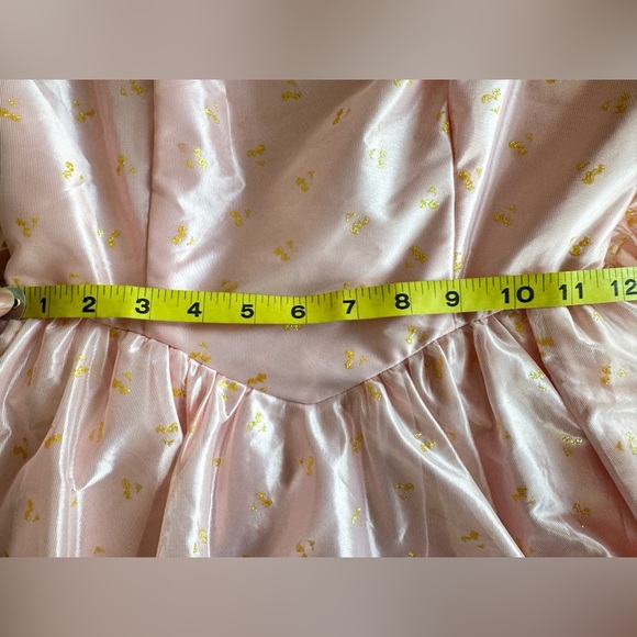 vintage 80s prom dress pink lace puffy bows tulle ball gown puff sleeves ILGWU - Picture 8 of 16